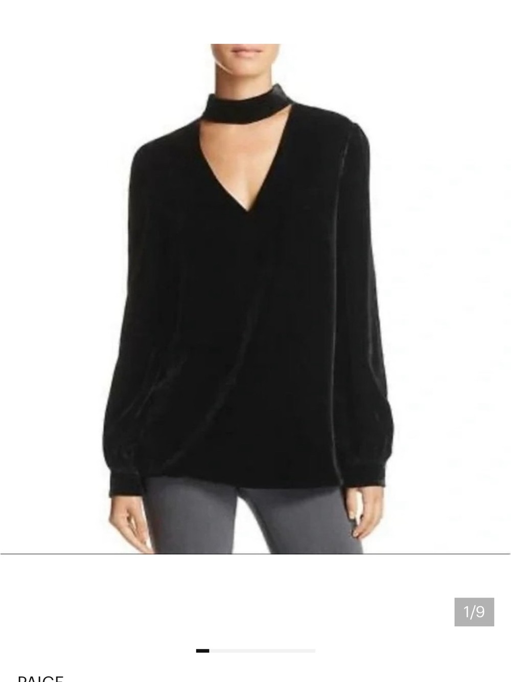 PAIGE Tamara velvet choker blouse